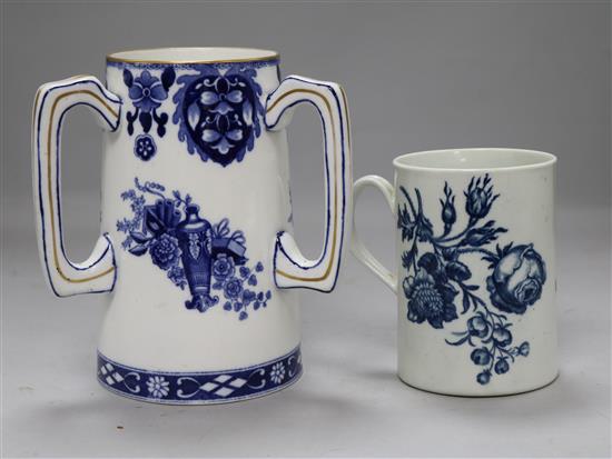 An early blue and white cup and tyg
